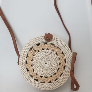 Bali Round Rattan Crossbody Shoulder Purse